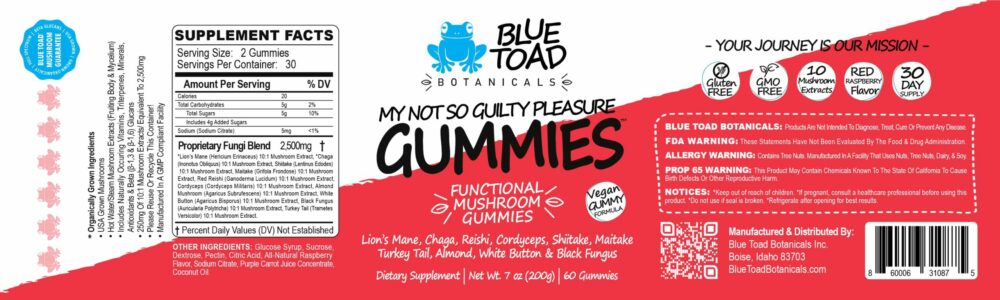 Blue Toad Mushroom Powders Print Labels 11 x 3.125 CMYK 2023 GUMMIES X scaled